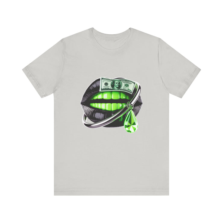 Green Glam Lip Graphic Tee | Unisex Jersey Short Sleeve Shirt, Fashion Tee, Trendy T-shirt, Gift for Her, Casual Wear