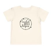 Toddler Purposeful Tee: Created with a Purpose, Kids Summer Shirt, Gift for Toddlers, Motivational Kids T-Shirt, Youth Casual Wear