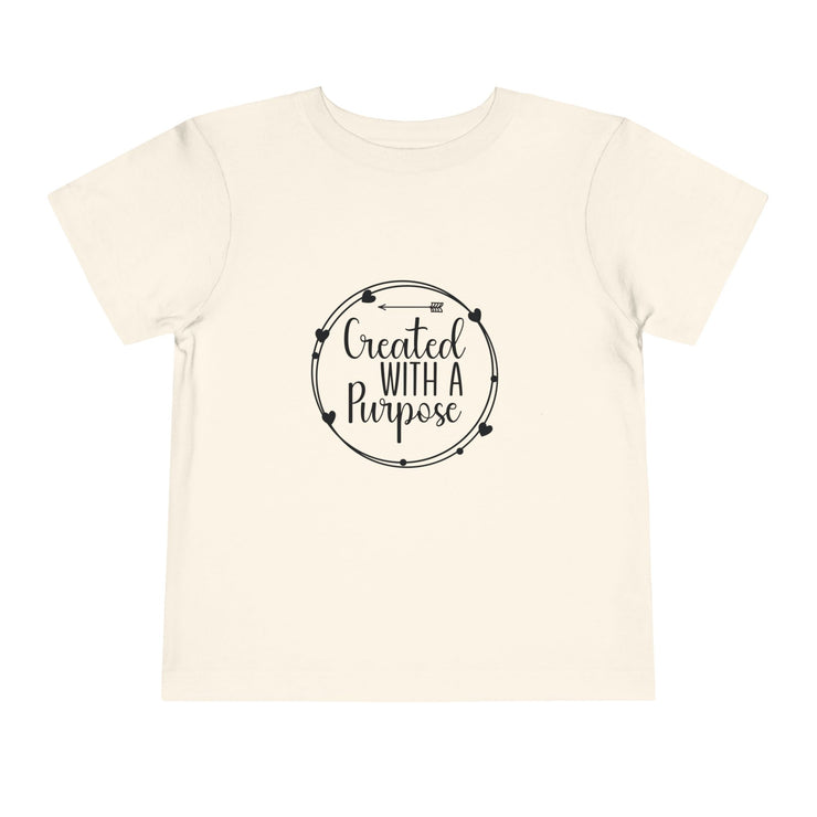 Toddler Purposeful Tee: Created with a Purpose, Kids Summer Shirt, Gift for Toddlers, Motivational Kids T-Shirt, Youth Casual Wear