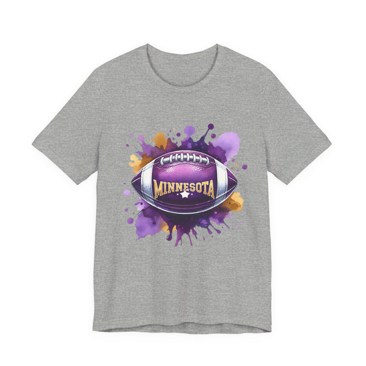Minnesota Football Splash Tee, Unisex Short Sleeve, Sports Fan Shirt, Game Day Apparel, Football Design, Sports Design