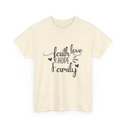 Faith, Hope, Love Family Tee - Unisex Heavy Cotton Shirt for Family Gatherings, Gifts, Celebrations, Casual Wear
