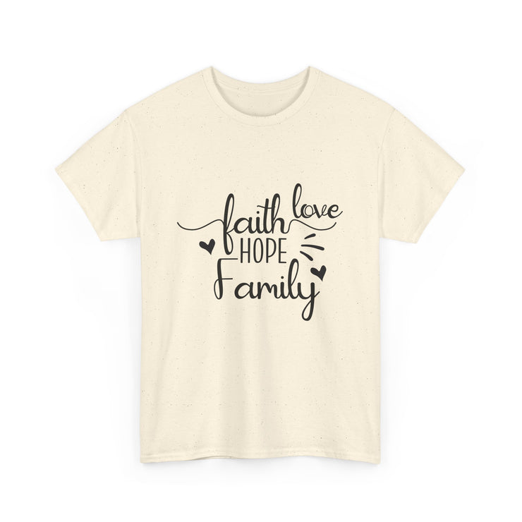 Faith, Hope, Love Family Tee - Unisex Heavy Cotton Shirt for Family Gatherings, Gifts, Celebrations, Casual Wear
