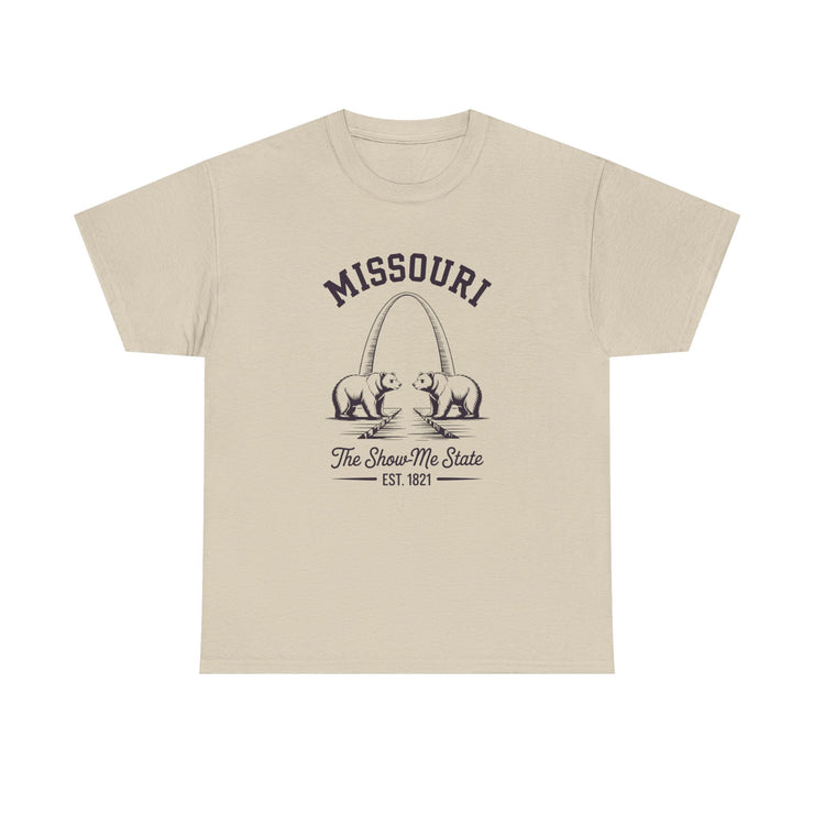 Missouri Bears Unisex Heavy Cotton Tee, Gift for Missouri Residents, State Pride Shirt, Casual Wear, Summer Tee, Vintage Style T-Shirt