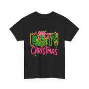 Festive Merry Christmas Tee - Unisex Heavy Cotton T-Shirt, Holiday Shirt, Christmas Gift, Cozy Winter Apparel, Family Gathering Outfit