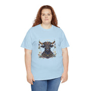 Boho Bull Graphic Tee | Unisex Heavy Cotton T-Shirt | Festival Wear, Gift for Nature Lovers, Casual Outfit, Animal Art