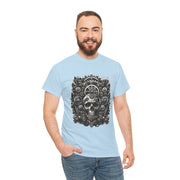 Gothic Skull Tee - Unisex Heavy Cotton T-Shirt, Unique Graphic Shirt, Casual Wear, Edgy Fashion, Gift for Him/Her, Halloween Style