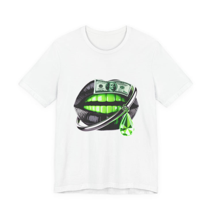 Green Glam Lip Graphic Tee | Unisex Jersey Short Sleeve Shirt, Fashion Tee, Trendy T-shirt, Gift for Her, Casual Wear