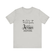Inspirational Short Sleeve Tee - Love Never Fails, Christian Apparel, Faith-Based Gift,