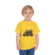 Toddler Short Sleeve Tee with Fun Vehicle Design, Birthday Gift, Kids' Fashion, Playtime Wear, Adventure Apparel