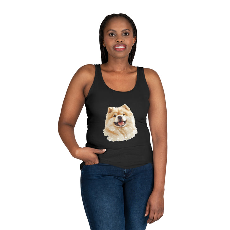 Happy Dog Women's Tank Top | Pet Lover Gift, Summer Top, Cute Animal Tee, Relaxed Fit, Dog-Themed Apparel
