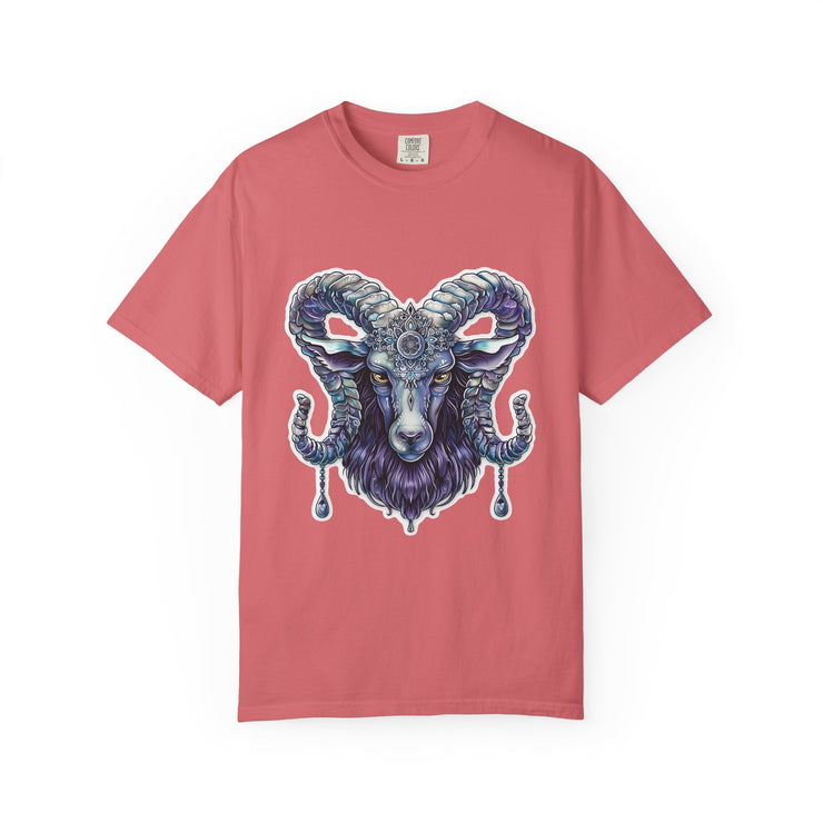 Mystical Ram Graphic Unisex T-shirt, Boho Tee, Astrology Shirt, Spiritual Gift, Festival Wear, Unique Graphic Tee