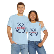Navy Style Unisex Heavy Cotton Tee, U.S. Navy Tee, Military Pride Shirt, Veteran's Gift, Casual Wear