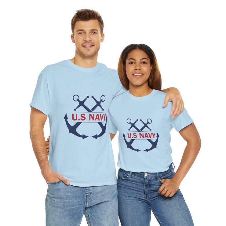 Navy Style Unisex Heavy Cotton Tee, U.S. Navy Tee, Military Pride Shirt, Veteran's Gift, Casual Wear