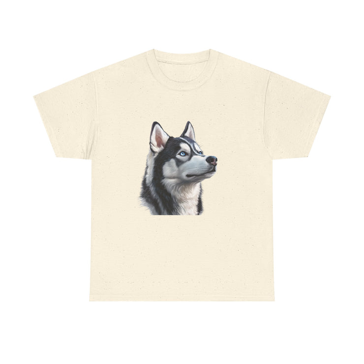 Siberian Husky Heavy Cotton Tee, Cozy Dog Lover Shirt, Unisex Graphic Tee, Pet Owner Gift, Cute Animal Apparel
