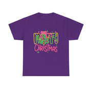 Festive Merry Christmas Tee - Unisex Heavy Cotton T-Shirt, Holiday Shirt, Christmas Gift, Cozy Winter Apparel, Family Gathering Outfit