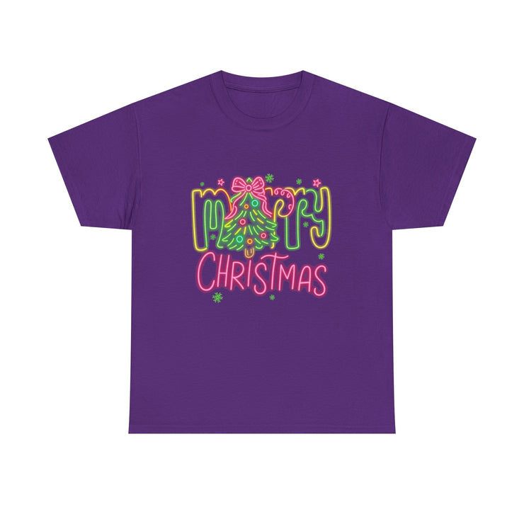Festive Merry Christmas Tee - Unisex Heavy Cotton T-Shirt, Holiday Shirt, Christmas Gift, Cozy Winter Apparel, Family Gathering Outfit