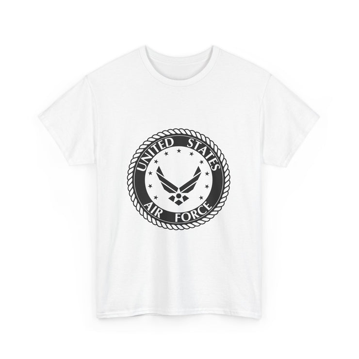 Unisex Heavy Cotton Tee with United States Air Force Design, Military Gifts, Veteran Apparel, Patriotic T-Shirt, Air Force Merchandise