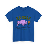 Kansas Sunflower State Tee, Unisex Heavy Cotton T-Shirt, Gift for Kansas Lovers, Cute State Pride Shirt, Fun Souvenir, Everyday Wear