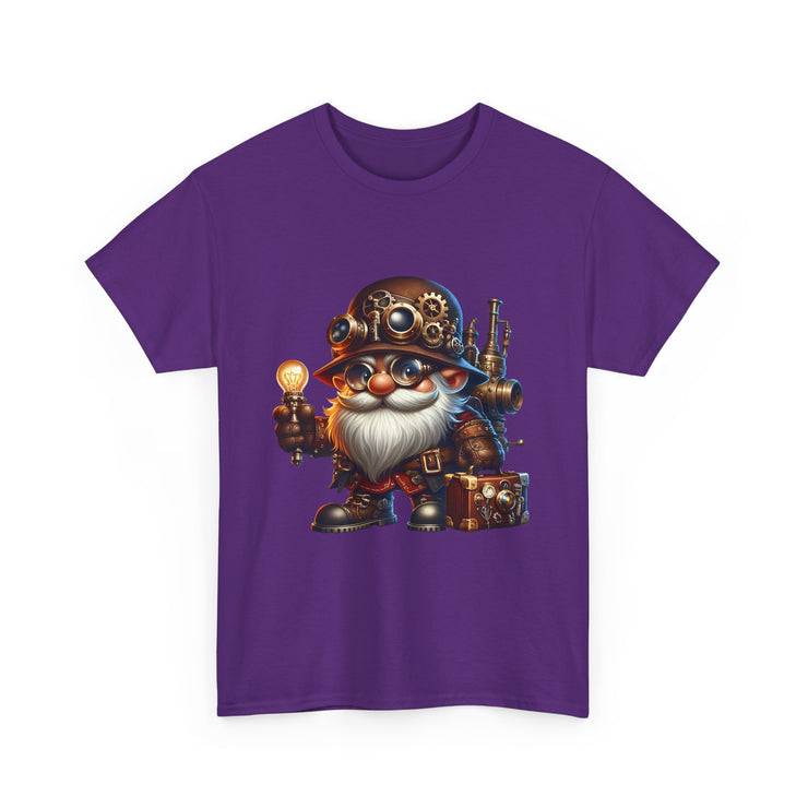 Unisex Heavy Cotton Tee with Whimsical Design, Perfect for Festivals, Gift for Gnome Lovers, Casual Everyday