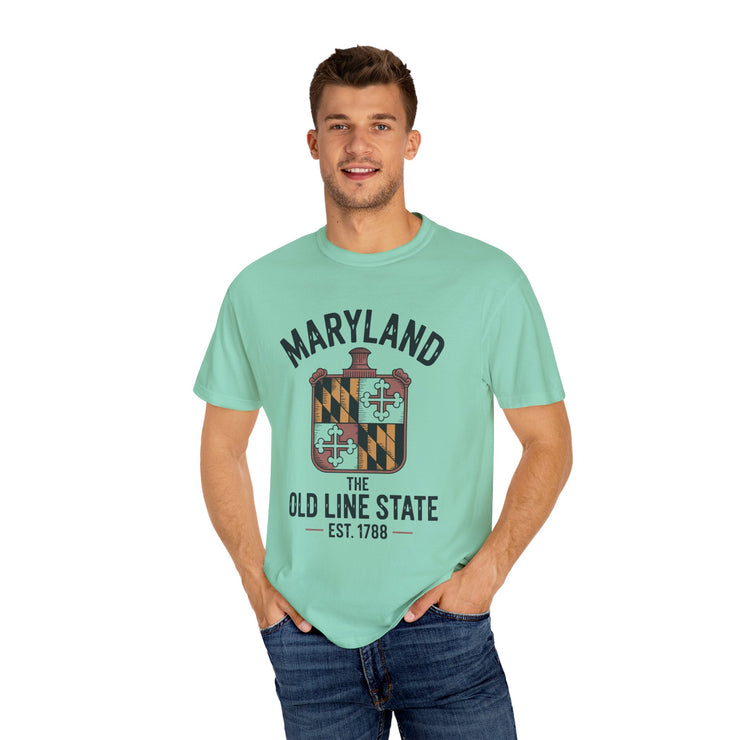 Maryland Pride Unisex Garment-Dyed T-shirt, Vintage Maryland Shirt, Maryland State Pride Tee, Gift for Marylanders, USA States Design