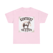 Kentucky Heritage Unisex Heavy Cotton Tee, Vintage Graphic Shirt, Horse Lover Gift, Authentic State Pride Apparel, Casual Everyday Wear, USA States Design