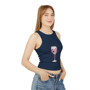 Floral Cocktail Tank Top, Women's Summer Top, Cute Crop Top, Beachwear, Party Outfit, Gift for Her