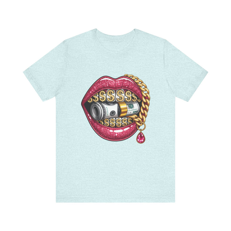 Glamorous Money Lips Tee, Trendy Graphic Shirt, Fashion Statement Tee, Gift for Her, Casual Streetwear