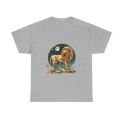 Majestic Lion Tee, Unisex Heavy Cotton Tee, Astrology T-Shirt, Animal Lover Gift, Birthday Present, Casual Style