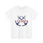 Navy Style Unisex Heavy Cotton Tee, U.S. Navy Tee, Military Pride Shirt, Veteran's Gift, Casual Wear