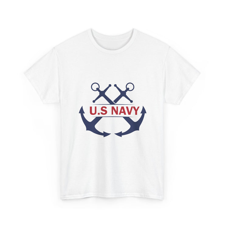 Navy Style Unisex Heavy Cotton Tee, U.S. Navy Tee, Military Pride Shirt, Veteran's Gift, Casual Wear