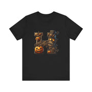 Halloween Themed Unisex Tee, Pumpkin Shirt, October Fest T-Shirt, Scary Skull Top, Spooky Shirt, Ghoulish Fashion