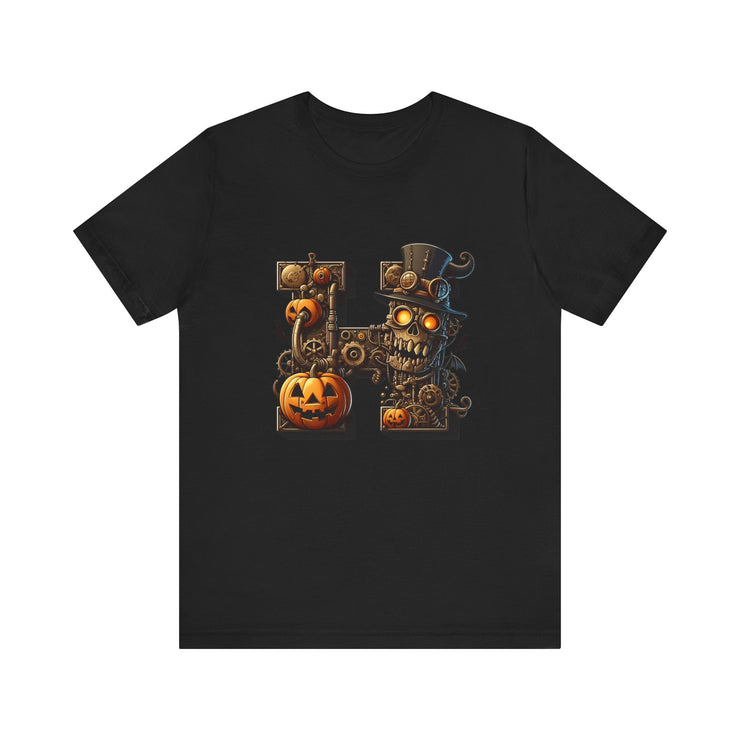 Halloween Themed Unisex Tee, Pumpkin Shirt, October Fest T-Shirt, Scary Skull Top, Spooky Shirt, Ghoulish Fashion