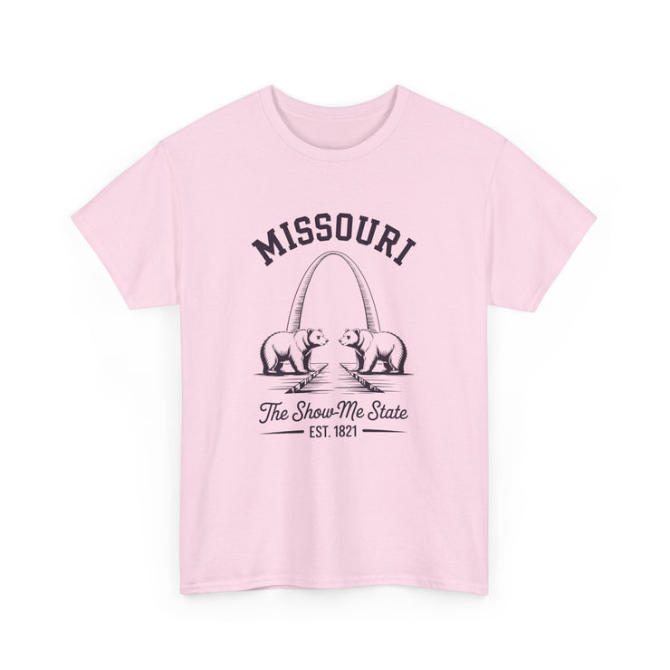 Missouri Bears Unisex Heavy Cotton Tee, Gift for Missouri Residents, State Pride Shirt, Casual Wear, Summer Tee, Vintage Style T-Shirt