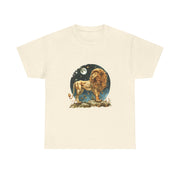 Majestic Lion Tee, Unisex Heavy Cotton Tee, Astrology T-Shirt, Animal Lover Gift, Birthday Present, Casual Style