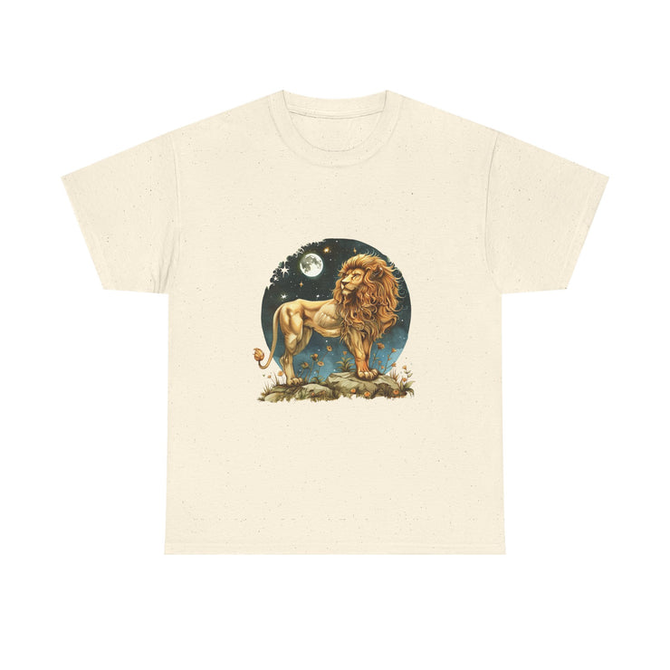 Majestic Lion Tee, Unisex Heavy Cotton Tee, Astrology T-Shirt, Animal Lover Gift, Birthday Present, Casual Style