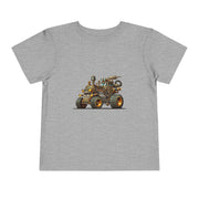 Toddler Short Sleeve Tee with Fun Vehicle Design, Birthday Gift, Kids' Fashion, Playtime Wear, Adventure Apparel