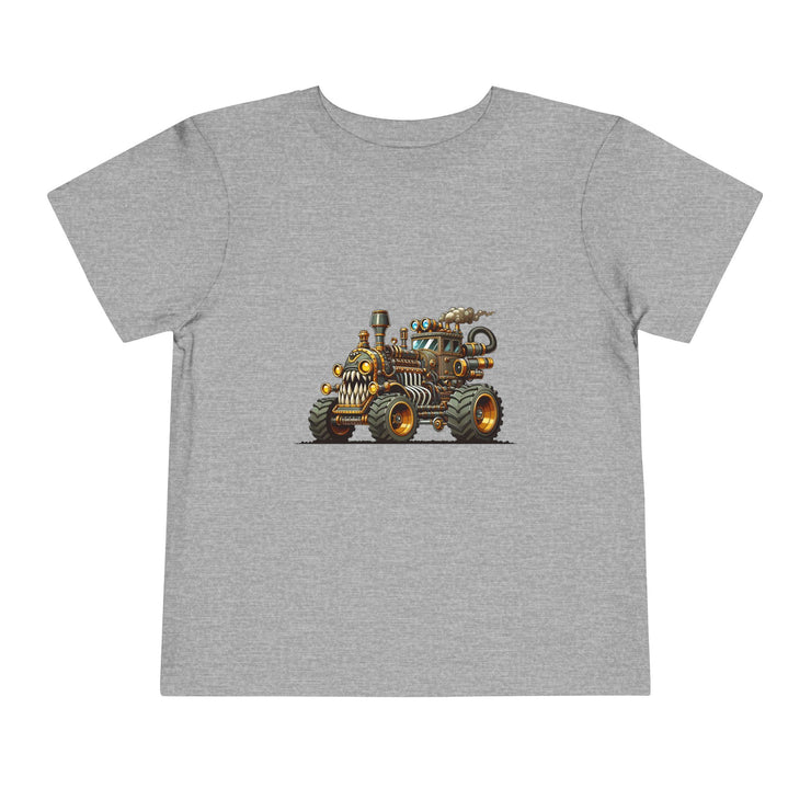 Toddler Short Sleeve Tee with Fun Vehicle Design, Birthday Gift, Kids' Fashion, Playtime Wear, Adventure Apparel