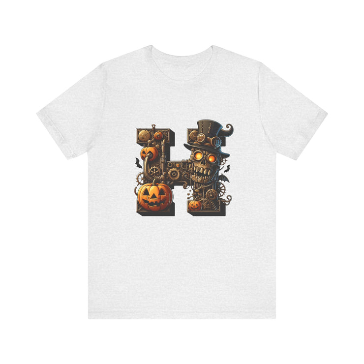 Halloween Themed Unisex Tee, Pumpkin Shirt, October Fest T-Shirt, Scary Skull Top, Spooky Shirt, Ghoulish Fashion