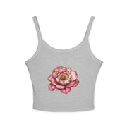 Floral Women's Spaghetti Strap Tank Top, Summer Top, Flower Graphic Tee, Beachwear, Gift for Her, Casual Wear