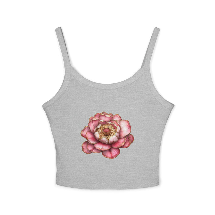 Floral Women's Spaghetti Strap Tank Top, Summer Top, Flower Graphic Tee, Beachwear, Gift for Her, Casual Wear