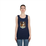 Dog Lover's Unisex Heavy Cotton Tank Top - Cute Pet Art, Custom Gift for Dog Owners, Summer Casual Wear, Animal Lover Apparel
