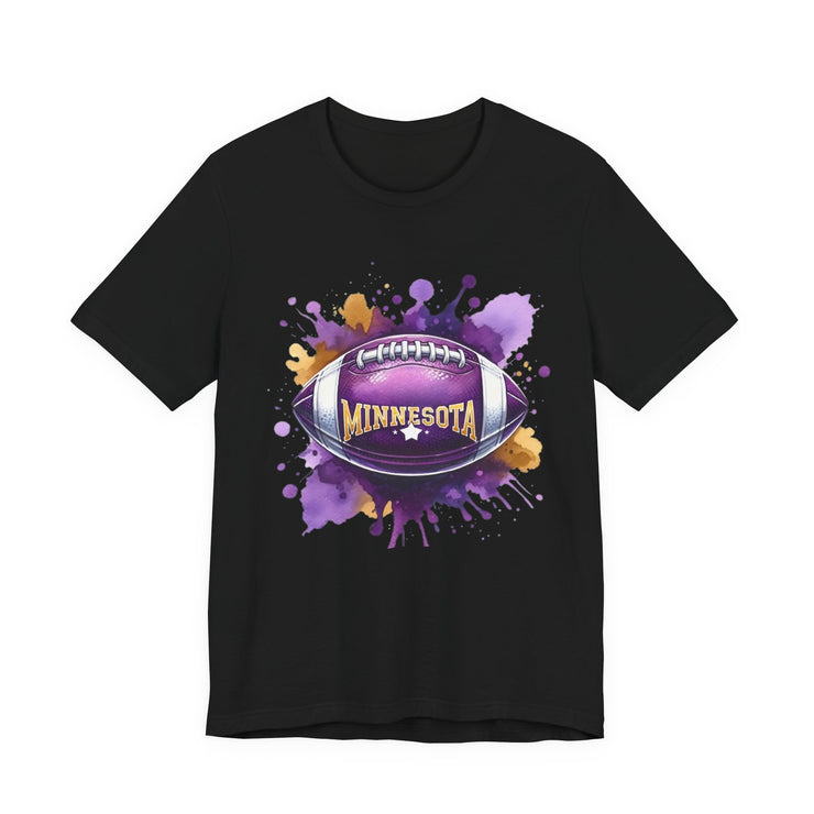 Minnesota Football Splash Tee, Unisex Short Sleeve, Sports Fan Shirt, Game Day Apparel, Football Design, Sports Design