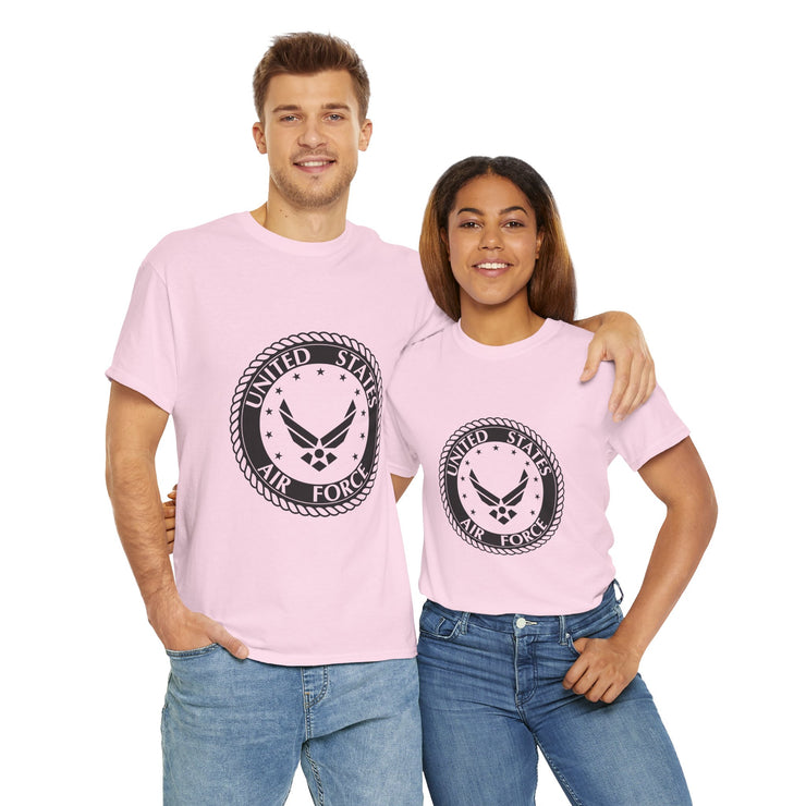Unisex Heavy Cotton Tee with United States Air Force Design, Military Gifts, Veteran Apparel, Patriotic T-Shirt, Air Force Merchandise