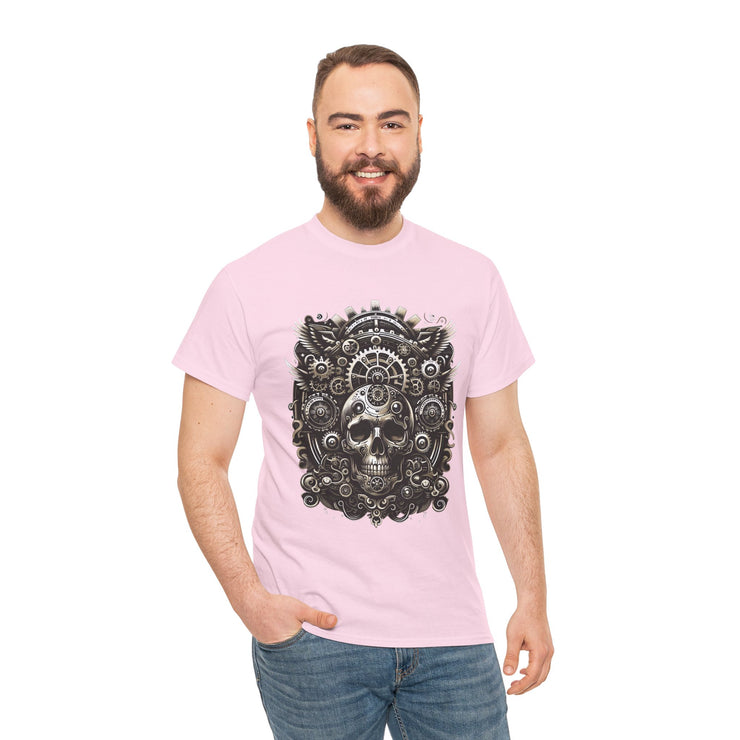 Gothic Skull Tee - Unisex Heavy Cotton T-Shirt, Unique Graphic Shirt, Casual Wear, Edgy Fashion, Gift for Him/Her, Halloween Style