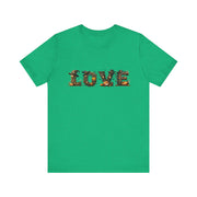 Love Typography Unisex Tee, Casual Love Shirt, Gift for Her, Heartfelt Tee, Valentine's Day Gift, Halloween Design