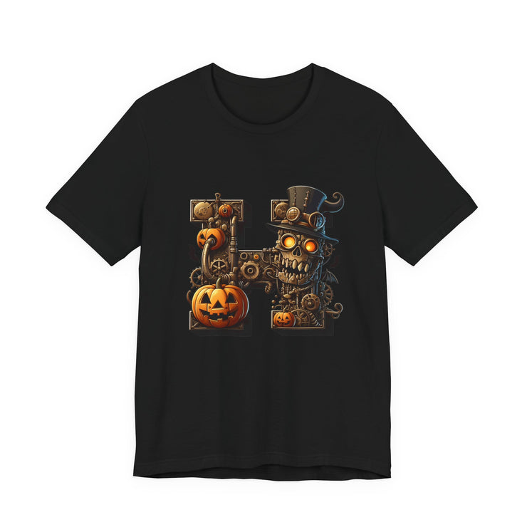 Halloween Themed Unisex Tee, Pumpkin Shirt, October Fest T-Shirt, Scary Skull Top, Spooky Shirt, Ghoulish Fashion
