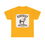 Kentucky Heritage Unisex Heavy Cotton Tee, Vintage Graphic Shirt, Horse Lover Gift, Authentic State Pride Apparel, Casual Everyday Wear, USA States Design