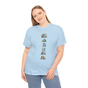 Colorful Cartoon Animal Unisex Heavy Cotton Tee - Gift for Animal Lovers, Cute T-Shirt for Kids & Adults, Fun Birthday, Casual Wear