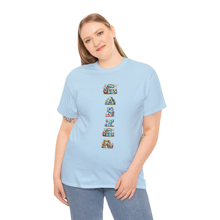 Colorful Cartoon Animal Unisex Heavy Cotton Tee - Gift for Animal Lovers, Cute T-Shirt for Kids & Adults, Fun Birthday, Casual Wear