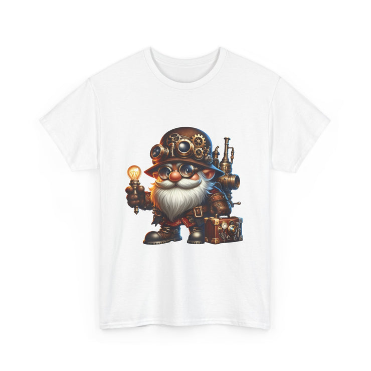 Unisex Heavy Cotton Tee with Whimsical Design, Perfect for Festivals, Gift for Gnome Lovers, Casual Everyday